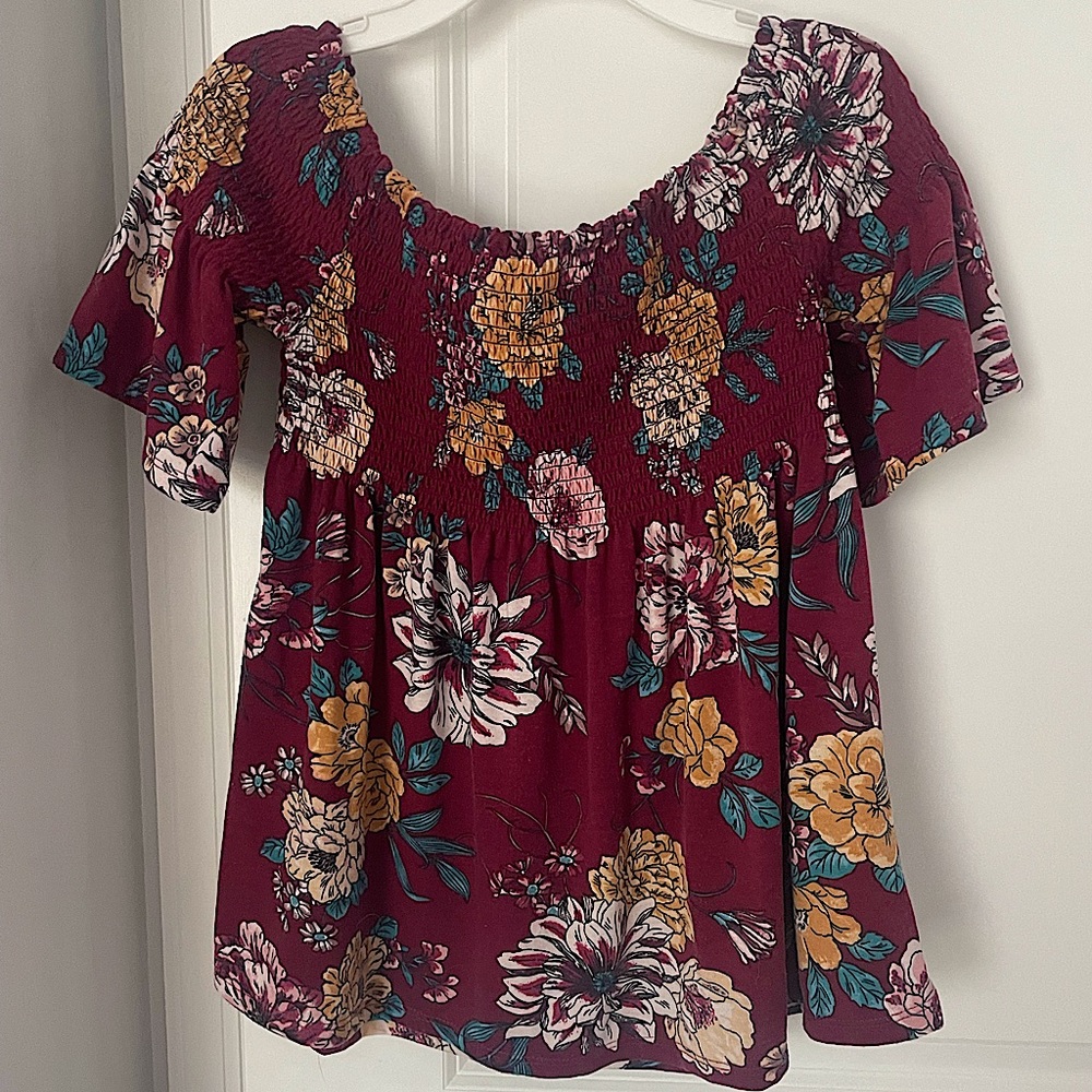 BARELY worn Target shirt. Off the shoulder with stretchy area at chest